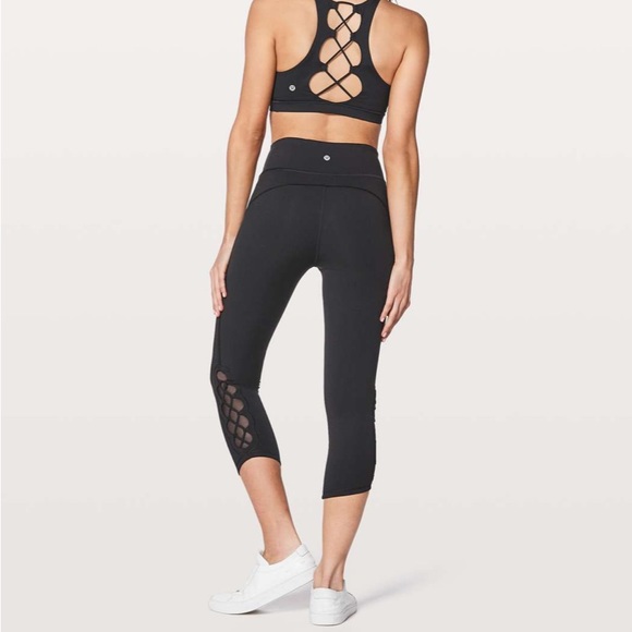 lululemon athletica Pants & Jumpsuits | Lululemon Black Tied To It Crop